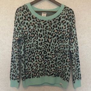 Victoria's Secret Mint and Black Animal Print Sweater